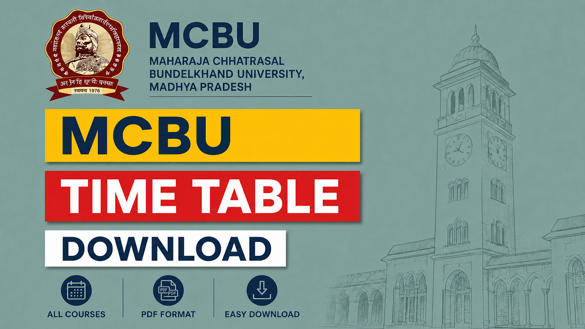 MCBU Time Table 2026