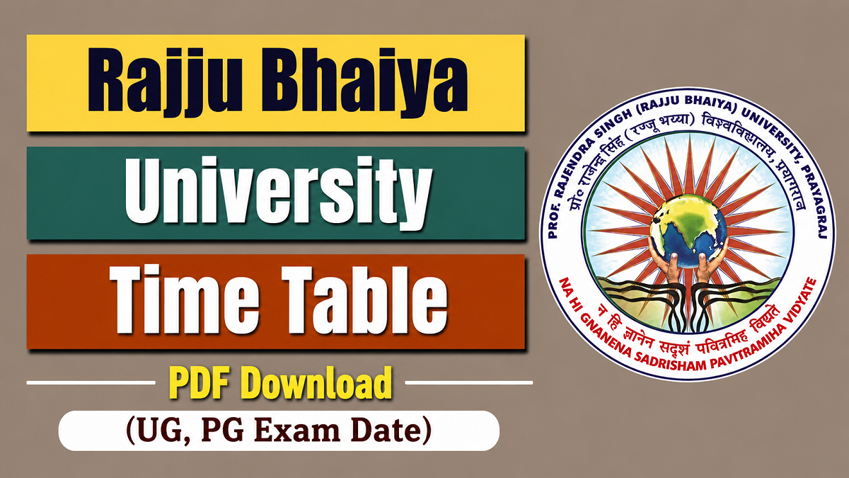 Rajju Bhaiya University Time Table PDF Download